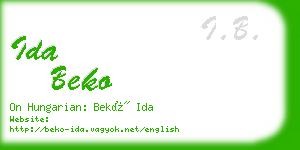 ida beko business card